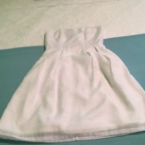White House Black Market strapless white dress